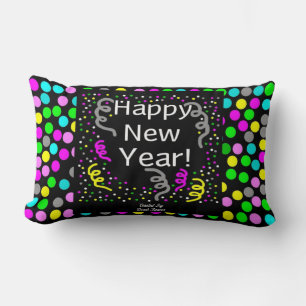 Cojín Lumbar Feliz Año Nuevo Saludos a Lumbar Pillow