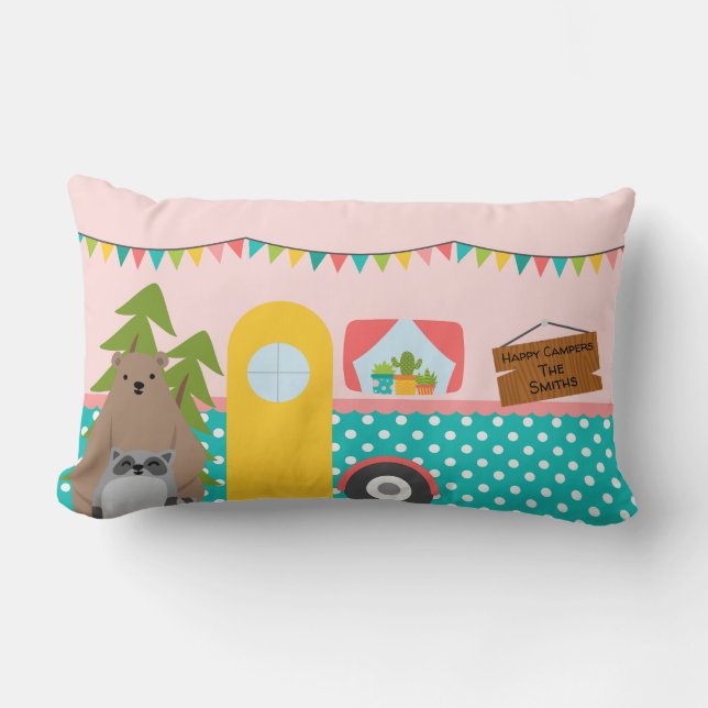 Cojín Lumbar Feliz campista (Anverso)