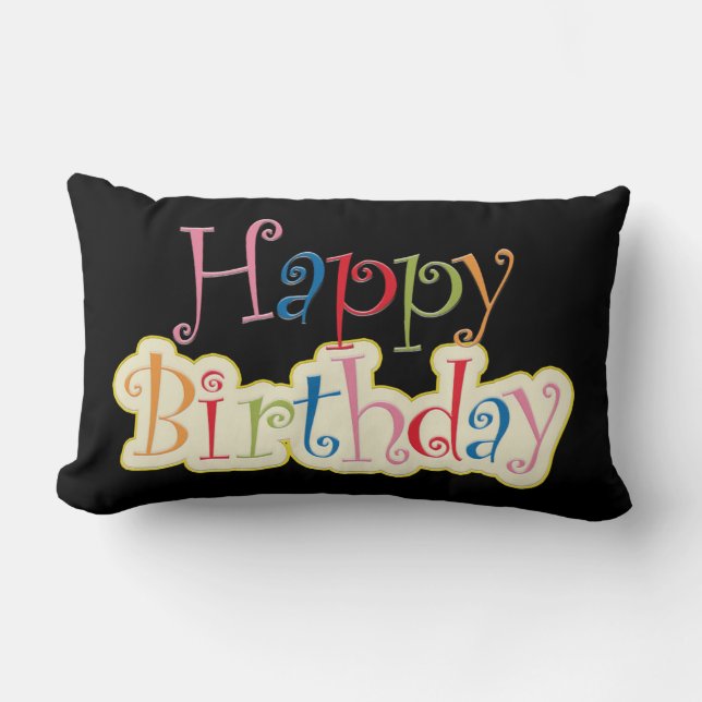Cojín Lumbar Feliz cumpleaños Lumbar Pillow (Anverso)