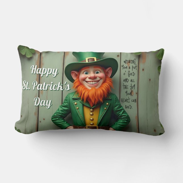 Cojín Lumbar Feliz Día de San Patricio (Anverso)
