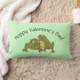 Cojín Lumbar Feliz Día de San Valentín Ranas amordazadas
