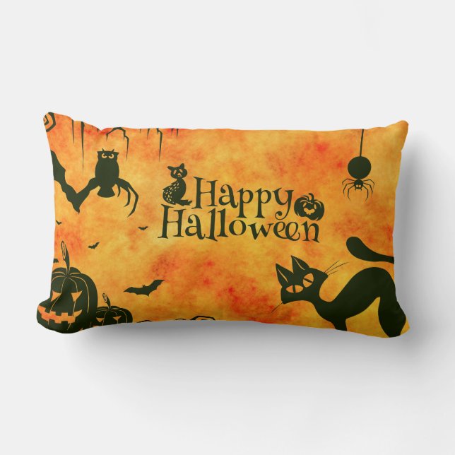 Cojín Lumbar Feliz Halloween (Anverso)