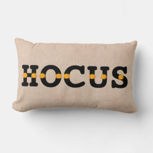 Cojín Lumbar Feliz Naranja de Halloween, Pumpkin Burlap