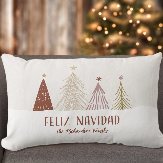 Cojín Lumbar Feliz Navidad Árboles festivos de Navidad (Subido por el creador)