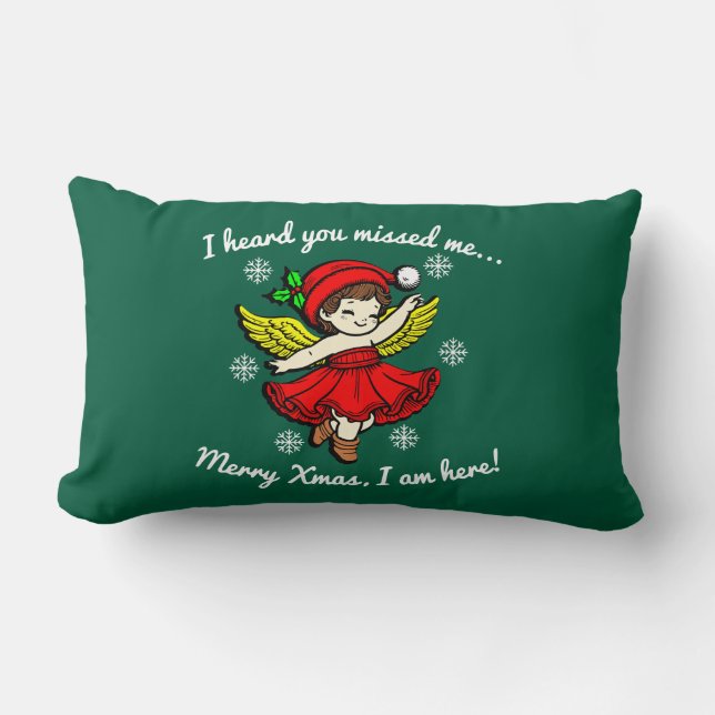 Cojín Lumbar Feliz Navidad estoy aquí (Anverso)