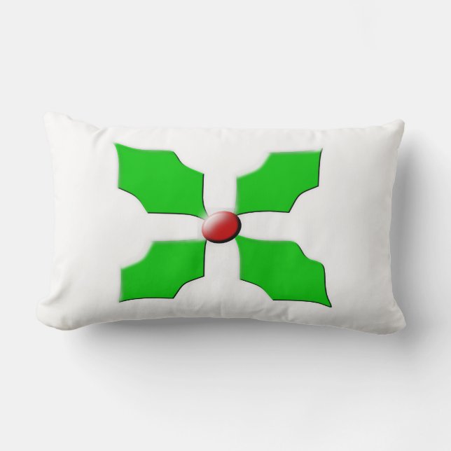 Cojín Lumbar Feliz Navidad Holly Pillow (Anverso)