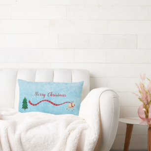 Cojín Lumbar Feliz Navidad Reindeer Scarf Invierno Frost
