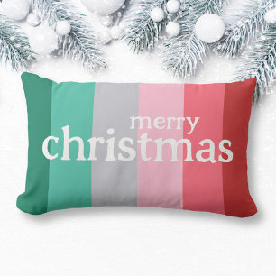Cojín Lumbar Feliz Navidad rojo y verde