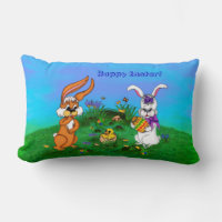 ¡Feliz Pascua! Conejo con conejo y pollo