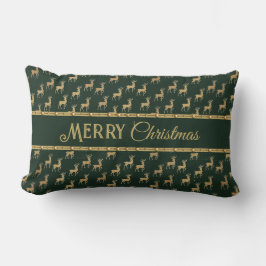 Cojín Lumbar Festive Gold Deer Holiday Lumbar Accent Pillow