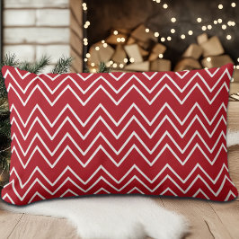 Cojín Lumbar Festividad del invierno rojo blanco