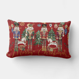 Cojín Lumbar Festividad Vintage The Nutcracker Merry Christmas 