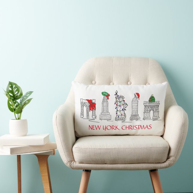 Cojín Lumbar Festividades en Nueva York para Navidades (Silla)
