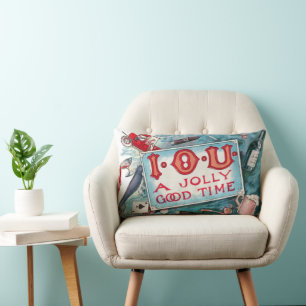 Cojín Lumbar Fiesta de vicios antiguos, juegos de azar, bebida,