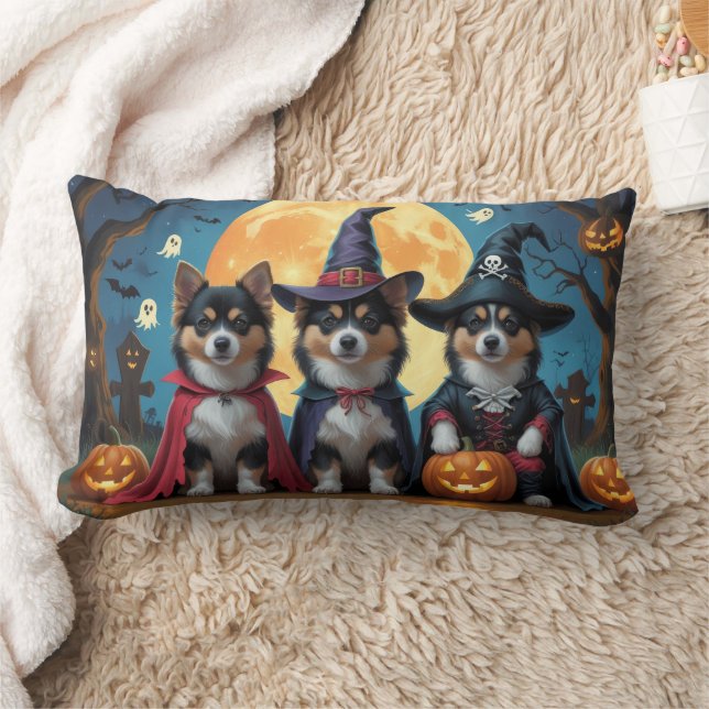 Cojín Lumbar Finlandés Lapphund Dogs Pumpkin Halloween Funny (Manta)