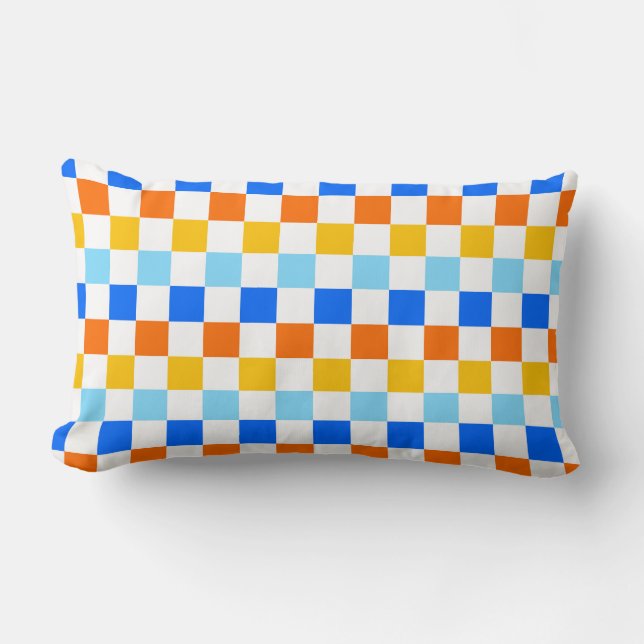 Cojín Lumbar Fire and ice checkerboard pattern (Anverso)
