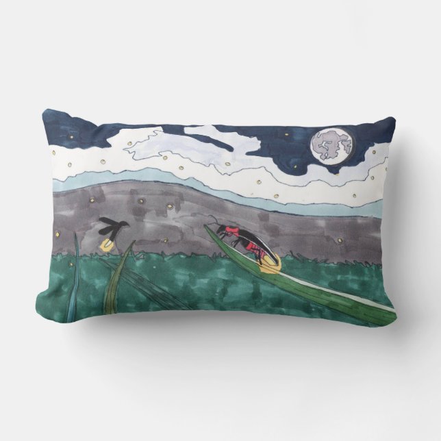 Cojín Lumbar Firefly Throw Pillow Original Art (Anverso)