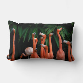 Cojín Lumbar Flamencos en el lanzamiento del paraíso