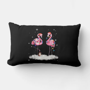 Cojín Lumbar Flamingo Árbol de Navidad Santa Hat Light