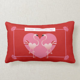 Cojín Lumbar Flamingo El día de San Valentín Lumbar Pillow