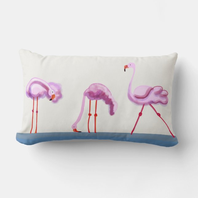 Cojín Lumbar Flamingos (Anverso)