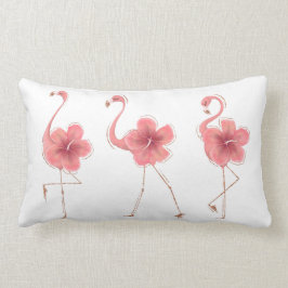 Cojín Lumbar Flamingos e Hibiscos
