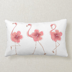 Cojín Lumbar Flamingos e Hibiscos