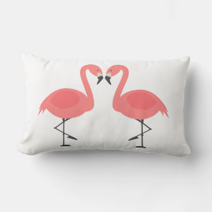 Cojín Lumbar Flamingos Rosas Tropicales Aman - Boda Luau de Pla