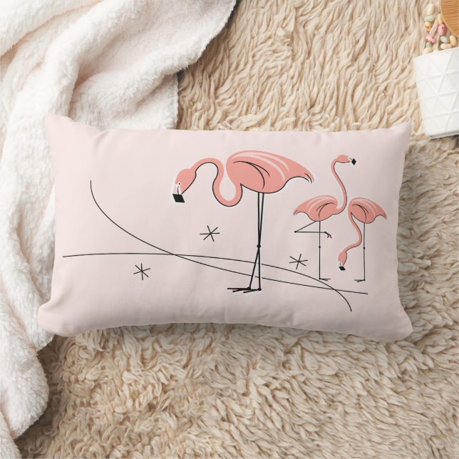 Cojín Lumbar Flamingos Trío rosa 3 lumbar de espalda rosa (Manta)