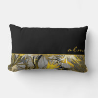 Flor artística gris y amarilla negra | Monograma