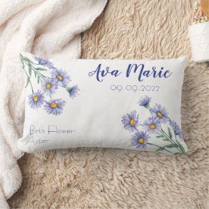 Cojín Lumbar Flor Aster September Birth Month