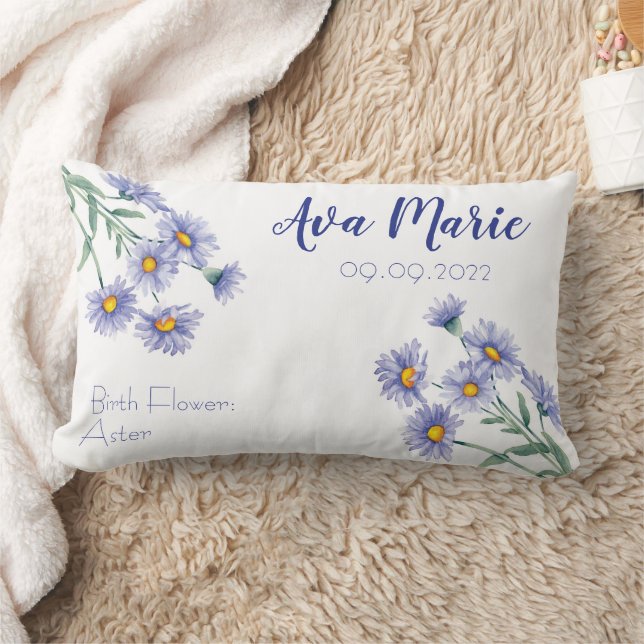 Cojín Lumbar Flor Aster September Birth Month (Manta)