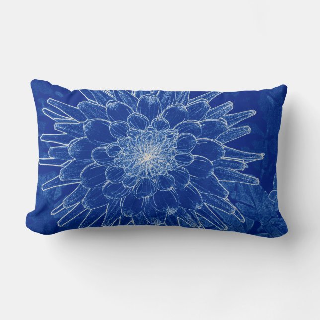 Cojín Lumbar flor azul (Anverso)