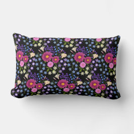 Cojín Lumbar Flor Bouquet Black Lumbar Pillow