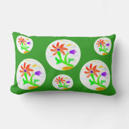 Cojín Lumbar Flor brillante y alegre - 2 fondos -