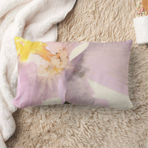 Cojín Lumbar Flor de acuarela rosa Crocus elegante