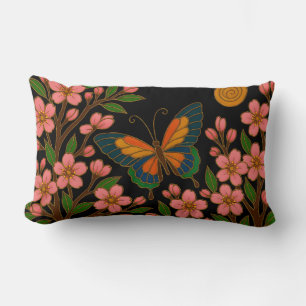 Cojín Lumbar Flor de Cerezo Mariposa