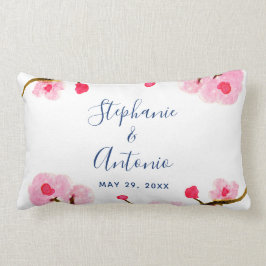 Cojín Lumbar Flor de cerezo rosa brillante