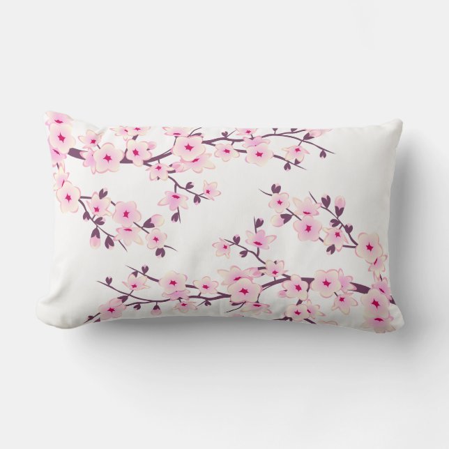 Cojín Lumbar Flor de cerezo rosa (Sakura) (Anverso)