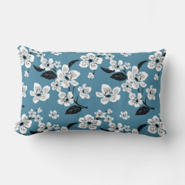 COJÍN LUMBAR FLOR DE CEREZO - SAKURA (AZUL AHUMADO)
