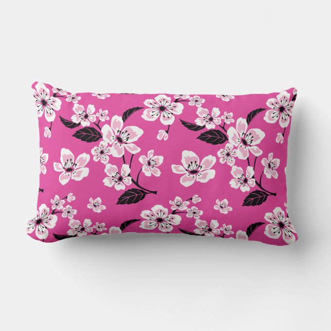 COJÍN LUMBAR FLOR DE CEREZO - SAKURA (ROSA) (Anverso)