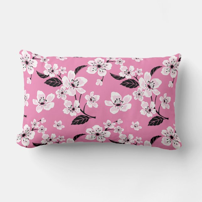 COJÍN LUMBAR FLOR DE CEREZO - SAKURA (ROSA CLARO) (Anverso)