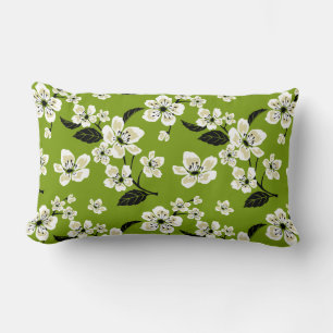 COJÍN LUMBAR FLOR DE CEREZO - SAKURA (VERDE MATCHA)