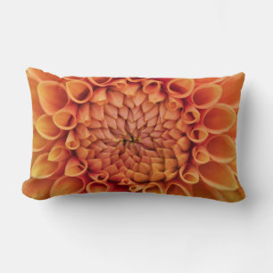 Cojín Lumbar Flor de Dalia Naranja Central