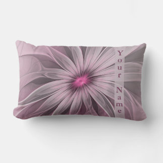 Cojín Lumbar Flor de fantasía Abstracto Plum Floral Fractal Nom