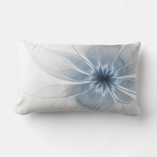 Cojín Lumbar Flor de fantasía fractal suave y delicada