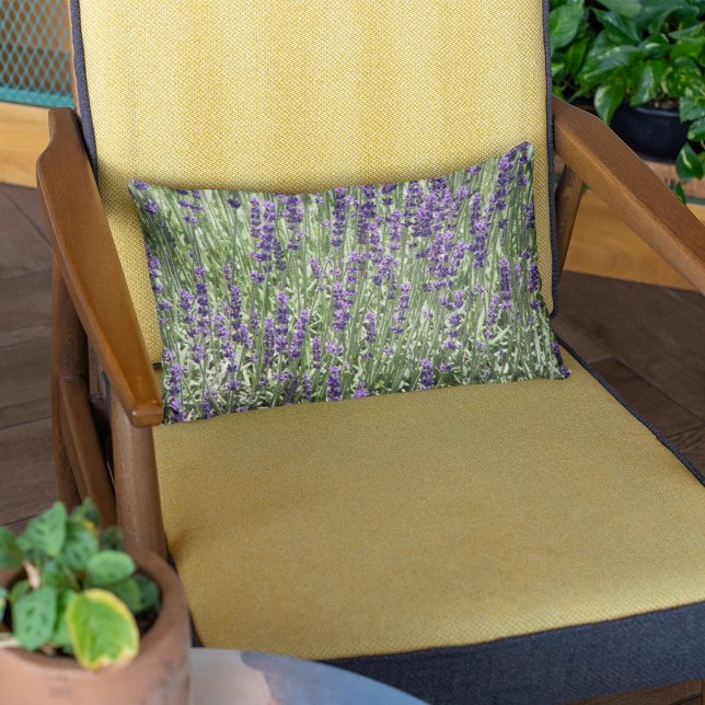 Cojín Lumbar Flor de lavanda morada floral (In Situ Chair)