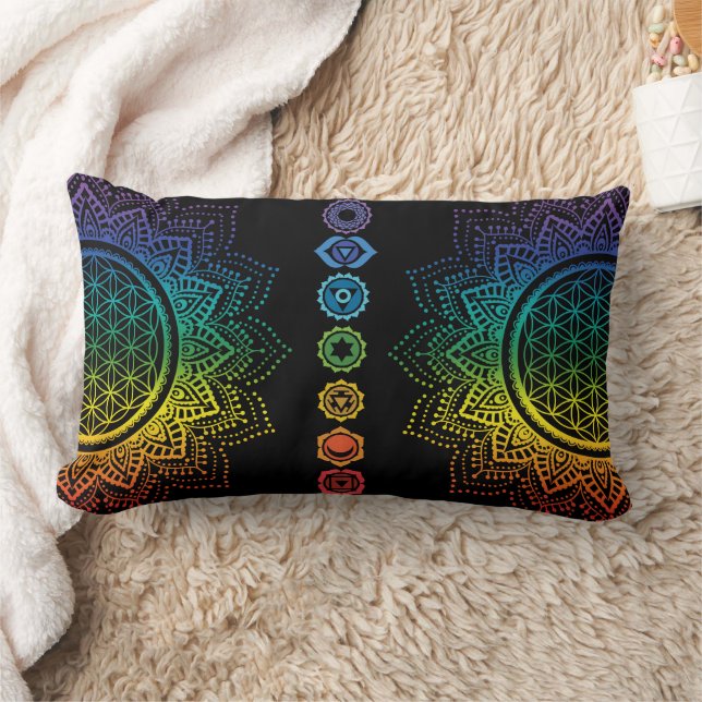 Cojín Lumbar Flor de vida | Mandala | Chakra Pillow (Manta)