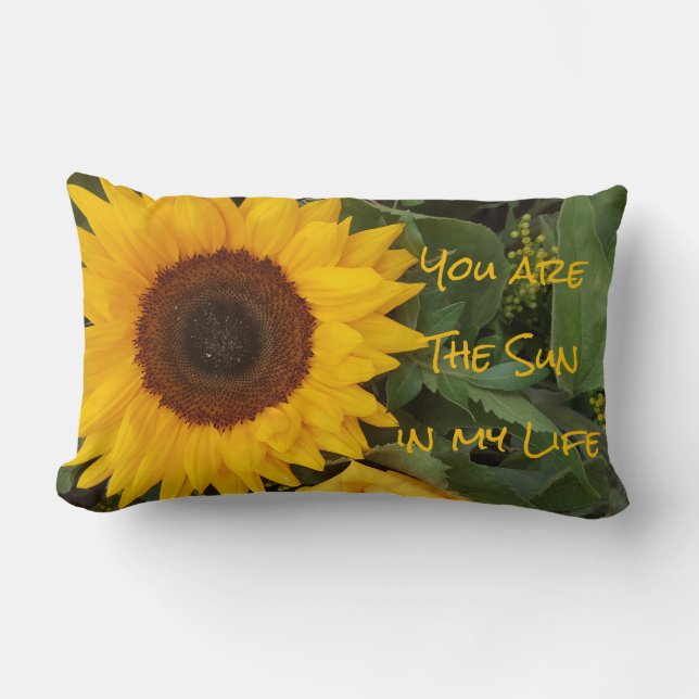 Cojín Lumbar Flor Flower Sunflower Photography Floral Pillow (Anverso)