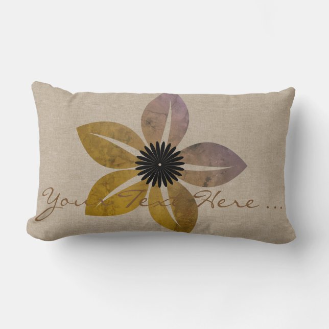 Cojín Lumbar Flor Jasmin Guay Añadir aspecto de línea de texto (Anverso)